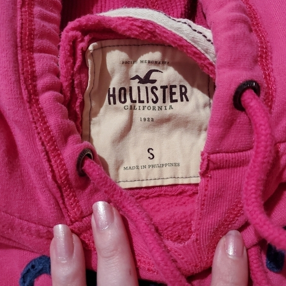 Hollister Pink Logo Hoodie Kangaroo Pocket - Picture 6 of 6